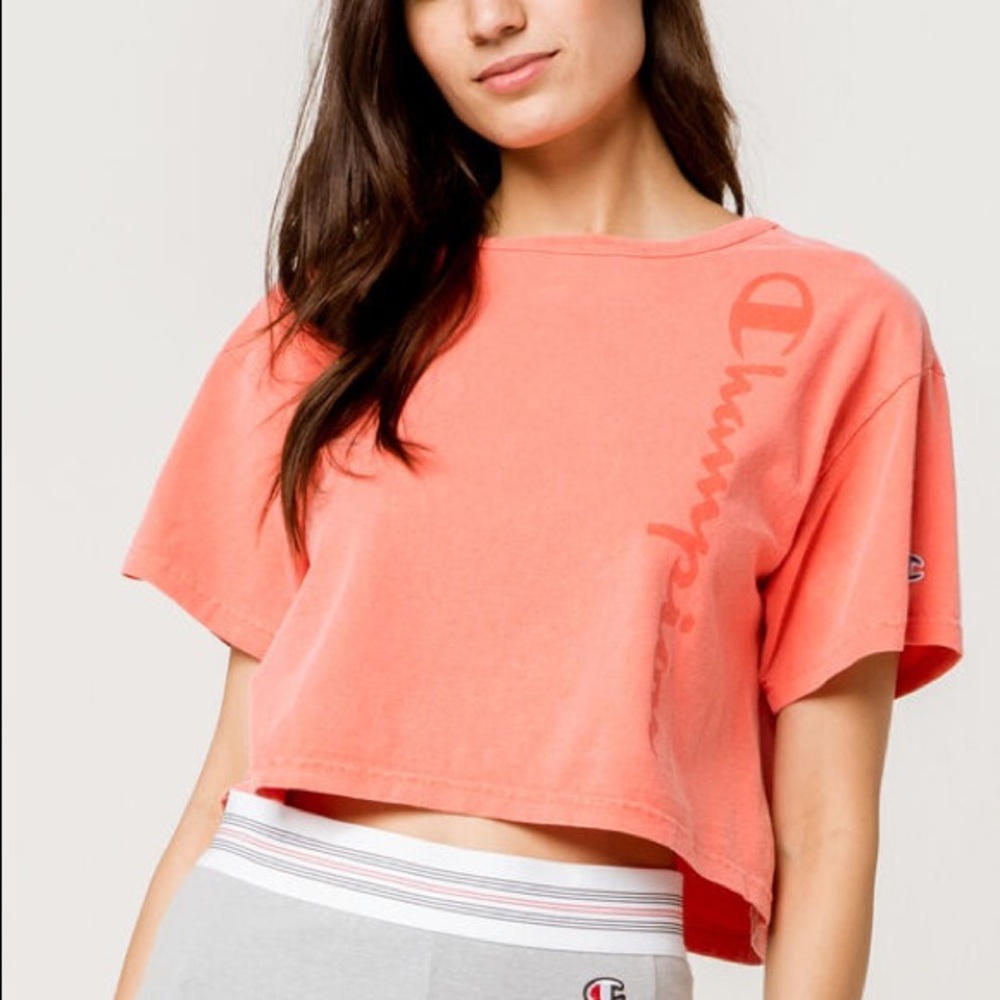Champion Papaya Pigment Dyed Cropped T-Shirt